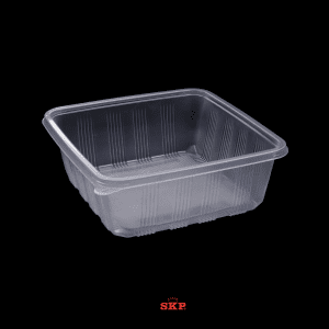 SKP Extra Large Line Pattern Disposable Square Plastic Container/Food Packaging Set With Lid