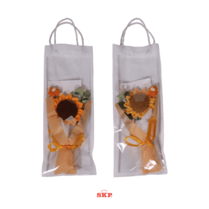 Knitted Sunflower Bouquet Gift with Bag