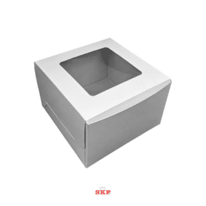 White Square Paper Cake Box with Window