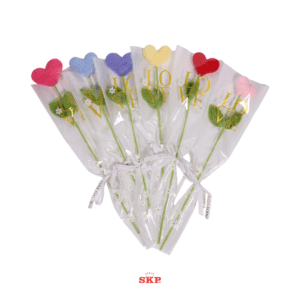 Knitted Heart Flower Gift